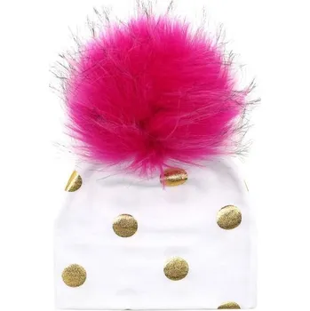 Pokrývka hlavy Dětská čepice s bambulí Becky bílá 5