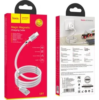 HOCO U91 magnetický adsorpční nabíjecí kabel USB-C - bílý HOCO 6931474730749