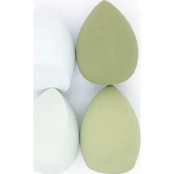 Make-up Sada makeup houbiček pro snadné nanášení make-upu | kosmetická pomůcka, pudrová houbička - Zelená - 4 ks