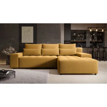 Sedací souprava Rozkládací rohová sedačka CANARIA hořčicová