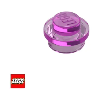 Stavebnice LEGO LEGO® Dílky LEGO Podložka kruhová 1x1 průhledná / 4073 34823 Barva: Tmavě-Růžová-Průhledná 4073