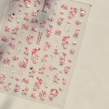 Elegantní květinové samolepky na nehty | dekorace, nálepky - TO4871