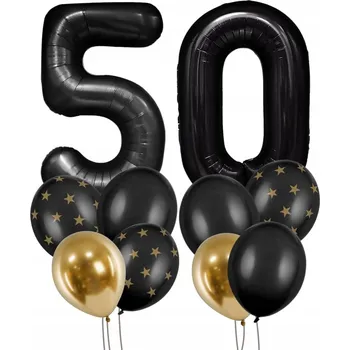 Party dekorace Balónková sada k 50. narozeninám, černá balónky narozeninová dekorace