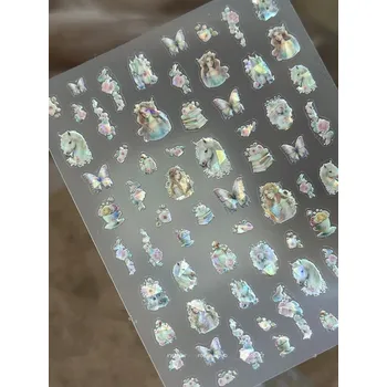 Lesklé 3D samolepky květiny na nehty | dekorace, nálepky na nehty - 1 ks TA249