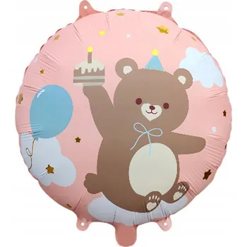 Balónek Fóliový balónek MEDVÍDEK pastelový dekorace oslava 1-9 narozeniny HELIUM 43cm