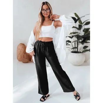 Dámské kalhoty casual wide leg LOVETRIP UY2637 Barva: Černá, Velikost: 2XL