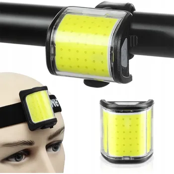 Cyklosvítilna 2v1 PŘEDNÍ SVĚTLO NA KOLO LEHKÉ VÝKONNÉ LED OSVĚTLENÍ SVÍTILNA ČELOVKA