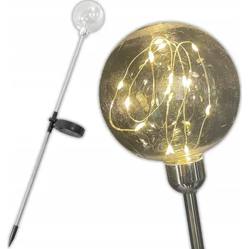Venkovní osvětlení Solární lampa ZAPICHOVACÍ DEKORATIVNÍ DO ZAHRADY KOULE LED TEPLÁ ŽLUTÁ 70cm