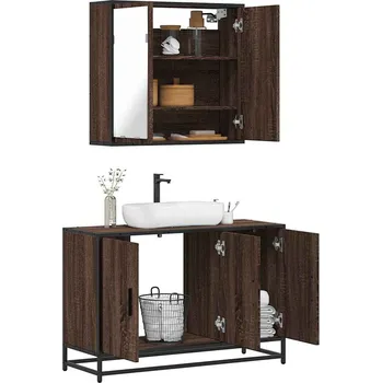 Koupelnový nábytek 2dílná sada koupelnového nábytku, hnědý dub