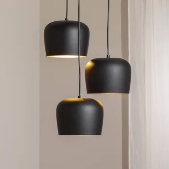 Opviq Závěsné světlo Berceste N-1413, černé, kovové, 3 žárovky, kulaté - Stínidlo na lampu - Ø 22 cm, výška 26 cm; baldachýn - Ø 30 cm, výška 3 cm černý 3 x 15 W LED - Doprava zdarma