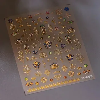 Umělé nehty 5D květinové samolepky na nehty růže | samolepky, nehtové doplňky - M608