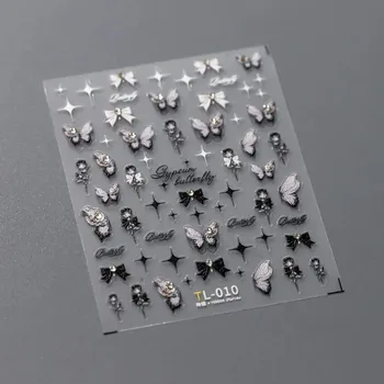 Lesklé 3D samolepky květiny na nehty | dekorace, nálepky na nehty - 1 ks TL-010