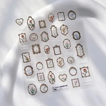 Elegantní květinové samolepky na nehty | dekorace, nálepky - TS3920