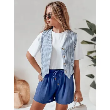 Dámské kraťasy Dámské šortky látkové SUMMER TRIP SY0433 Barva: Nebeská, Velikost: M