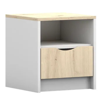 Noční stolek Nábytek PEGAS s.r.o. Noční stolek - JOY I 22, Bílá/Dub Artisan