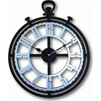 Hodiny VELKÉ, MODERNÍ HODINY NA ZEĎ, LOFT, VINTAGE, DO OBÝVÁKU, STŘÍBRNÉ, TICHÉ, 40 cm