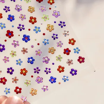 Umělé nehty Barevné jarní samolepky na nehty s květinami | samolepky, doplňky - na 4823