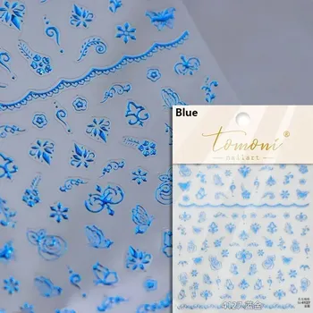 Umělé nehty 5D květinové samolepky na nehty růže | samolepky, nehtové doplňky - TO4127LJ