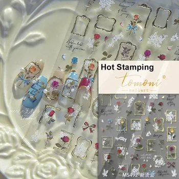 Kawaii květinové samolepky na nehty s 5D efektem | ozdoby, nálepky - MS492XTJ