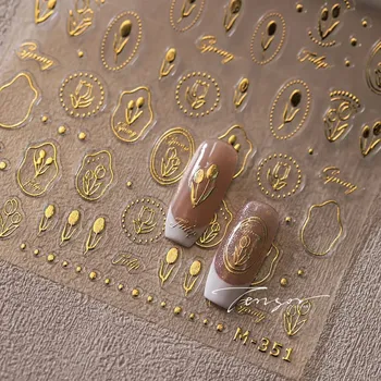 Umělé nehty 5D květinové samolepky na nehty růže | samolepky, nehtové doplňky - M351