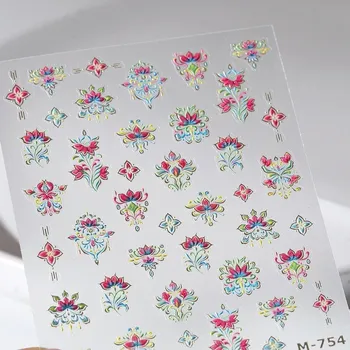 Umělé nehty 5D květinové samolepky na nehty růže | samolepky, nehtové doplňky - M754