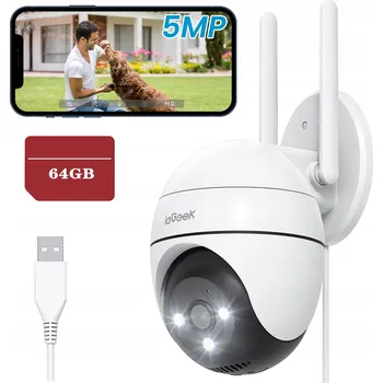 IP kamera EXTERNÍ OTOČNÁ WIFI KAMERA 5MPx 2880*1600P + 64GB KARTA PRO MONITORING