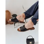 Dámské pantofle s mašlí KISSBOW ZY0754 Barva: Černá, Velikost: 36