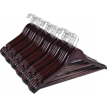 Věšák 100x DŘEVĚNÉ VĚŠÁKY NA OBLEČENÍ DO SKŘÍNĚ ŠATNÍ