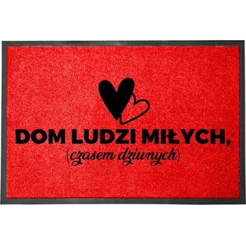 Rohožka VSTUPNÍ ROHOŽKA 40X60 ČERVENÁ HUMOR NÁPIS DŮM MILÝCH (A PODIVNÝCH)