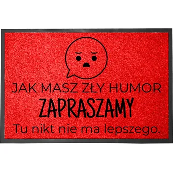 VSTUPNÍ ROHOŽKA 40X60 ČERVENÁ HUMOR NÁPIS ŠPATNÝ HUMOR? HODÍTE SE SEM!