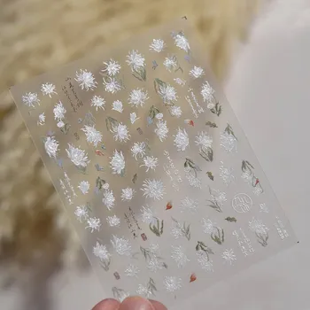 Elegantní květinové samolepky na nehty | dekorace, nálepky - TO4836