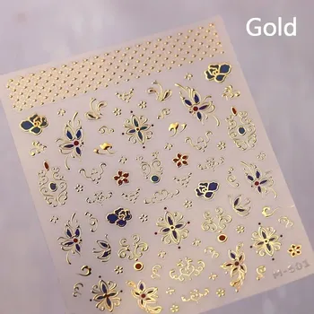 Umělé nehty 5D květinové samolepky na nehty růže | samolepky, nehtové doplňky - M601