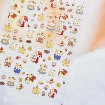 Roztomilé samolepky na nehty dortíky jahoda čokoláda | nálepky, doplňky na nehty - na4797