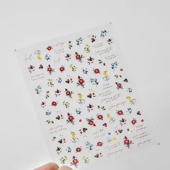 Lesklé 3D samolepky květiny na nehty | dekorace, nálepky na nehty - 1 ks MS441