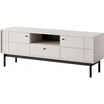 Televizní stolek TV stolek kašmír, černé dřevěné nohy, šířka 153 cm