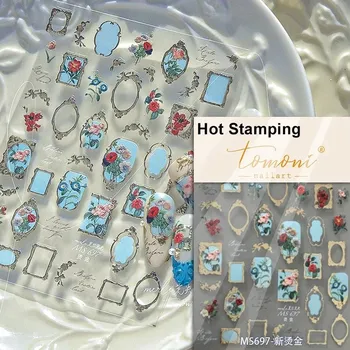 Kawaii květinové samolepky na nehty s 5D efektem | ozdoby, nálepky - MS697XTJ