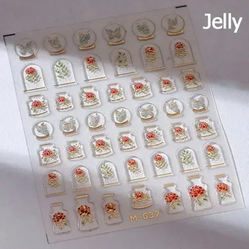 Elegantní květinové samolepky na nehty | dekorace, nálepky - M637