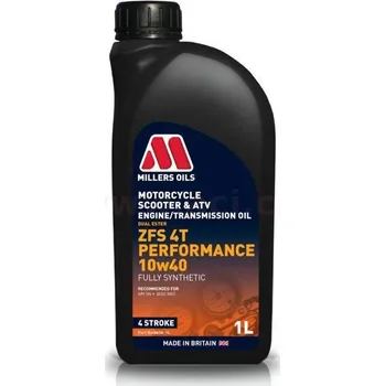 Motorový olej MILLERS OILS plně syntetický olej pro 4-takt. motory motocyklů Motorsport ZFS 4T Performance 10w40 1l