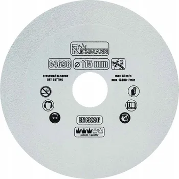 Řezný kotouč DIAMANTOVÝ KOTOUČ PRO ŘEZÁNÍ SKLA ZA SUCHA 115 MM RICHMANN C4698