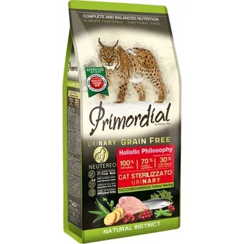 Krmivo pro kočku Primordial Cat Grain Free Urinary Turkey & Herring 6kg (Bezobilné krmivo pro kočky - krůta a sleď, pro zdravé močové cesty, 6 kg)