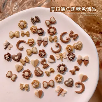 Srdíčkové květinové ozdoby na nehty | ozdoby, nehtové doplňky - 50 ks