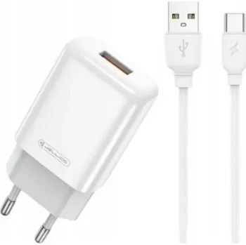 JELLICO| RYCHLÁ NABÍJEČKA 1x USB 2.4A + KABEL USB/TYPE-C 1 METR