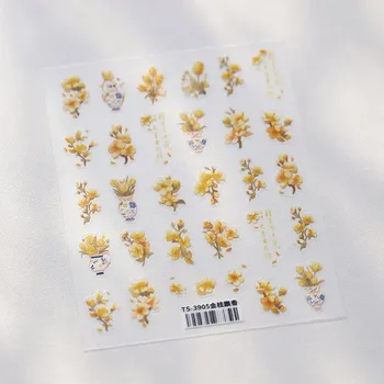 Elegantní květinové samolepky na nehty | dekorace, nálepky - TS3905