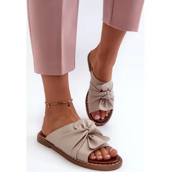 Dámské pantofle Dámské ploché sandály s výřezy Fuksja Fiviama Barva: Béžová, Velikost: 39