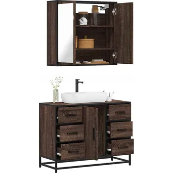 Koupelnový nábytek 2dílná sada koupelnového nábytku, hnědý dub