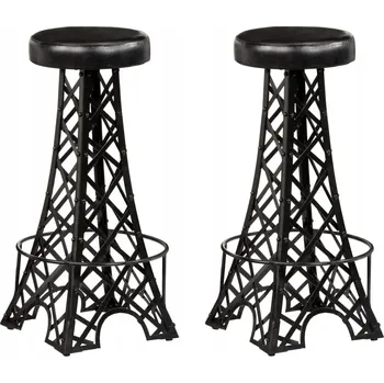 Barová židle VidaXL Barová Židle černá 76 cm přírodní kůže