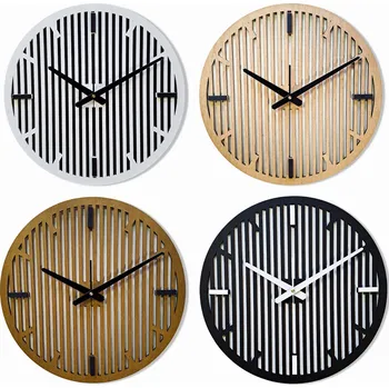 Hodiny VELKÉ, MODERNÍ DŘEVĚNÉ HODINY NA ZEĎ, LAMELY, LOFT, DO OBÝVÁKU, TICHÉ, 50 cm