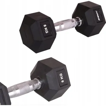 Potažené/pogumované činky s pevnou hmotností Enero 1x 8 kg