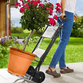 Schůdek Die moderne Hausfrau Skládací vozík a schůdky 2v1 848989