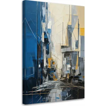 Obraz Obraz na plátně, Město Abstrakce Modrá Béžová moderní 40x60